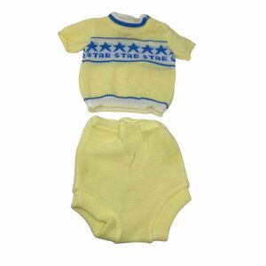 Vintage 1980s Childwise Yellow Infant Knit Top & Bottom 3-6 MO